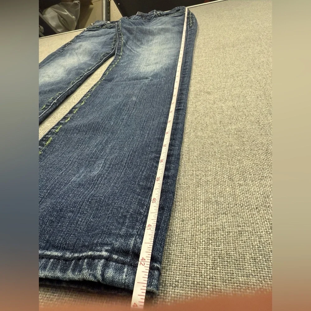 Men’s Rock Revival Dark Blue Straight Jeans - Picture 5 of 12